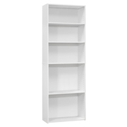 Monarch Specialties Bookshelf, Bookcase, 6 Tier, 72"H, Office, Bedroom, Laminate, White, Transitional I 7470